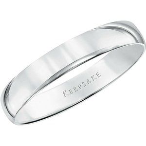 Wedding Bands 10K White Gold Size 9 Plain Domed